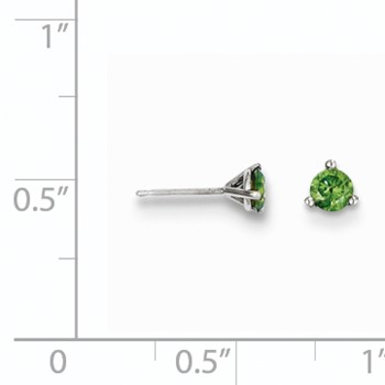 14k .33ct Green Diamond Stud Earrings — alternate view