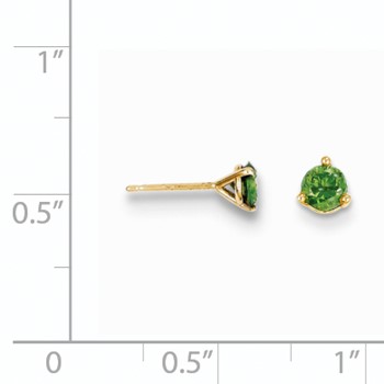 14k .40ct. Green Diamond Stud Earrings — alternate view