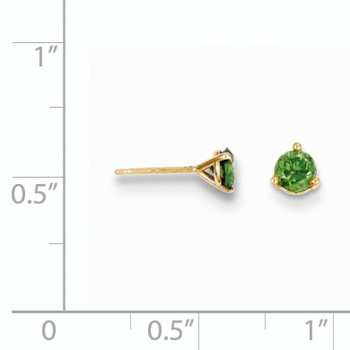 14k .50ct. Green Diamond Stud Earrings — alternate view