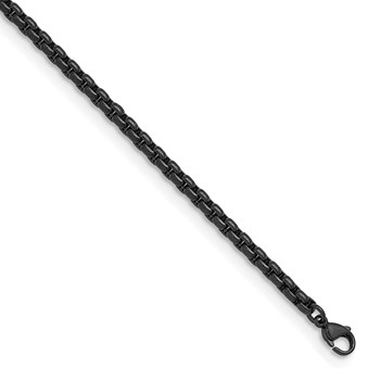 Herco Stainless Steel Black PVD-plated 4.0mm Round Box 22 Inch Chain