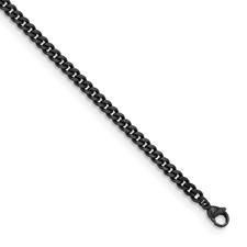Image of Herco Stainless Steel Black PVD-plated Polished 4.2mm Curb 24 Inch Chain