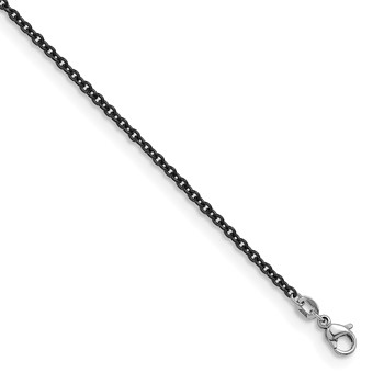 Herco Stainless Steel Black PVD-plated 2.3mm Cable 22 Inch Chain