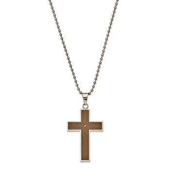 Steel Cross on 24in 2.4mm Bead Chain