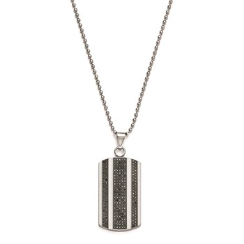 Steel Dog Tag with 24in 2.4mm Bead Chain