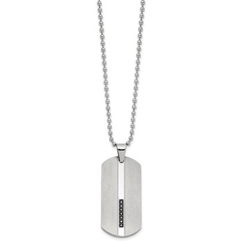 Steel Dog Tag with Black Dia. & 24in 2.4mm Bead Chain — alternate view