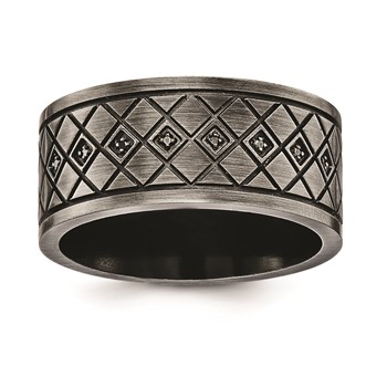 Stainless Steel .032 TCW Diamond Band