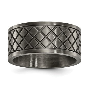 Stainless Steel 10mm Oil Finish Criss Cross Band
