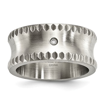Stainless Steel 10mm Matte Finish .025 TCW w/ Lazer Edge Ring