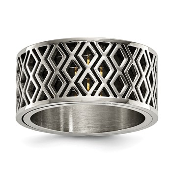 Stainless Steel Lattice & Carbon Fiber Inlay 11mm Band