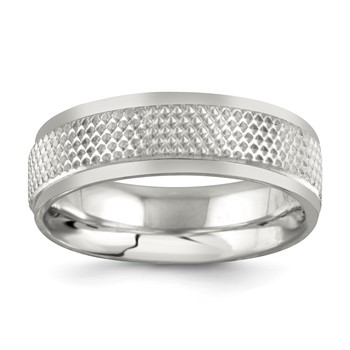 Stainless Steel 7MM Diamond Cut Band