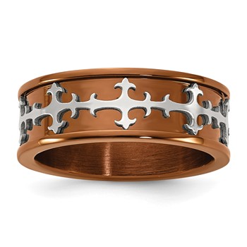 Stainless Steel GTS 8mm Coffee /Gray Cross