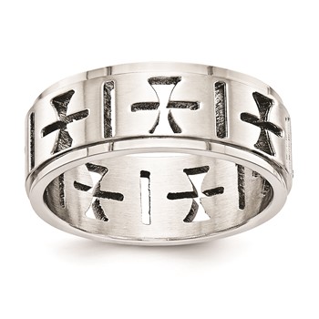Stainless Steel .020ctw Dia Gents Ring