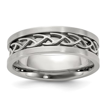 Stainless Steel 7mm Celtic Knot Band