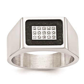 Stainless Steel CRBFBR 1/20CT Rd Dia GTS Ring