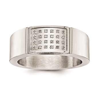 Stainless Steel .105 ct Dia Gents Ring