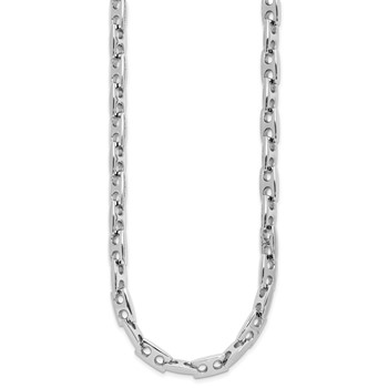 Stainless Steel Solid Link Set with 22 Inch Necklace and 8.5 Inch Bracelet — alternate view