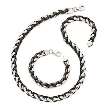 Stainless Steel Set of Link Bracelet and necklace