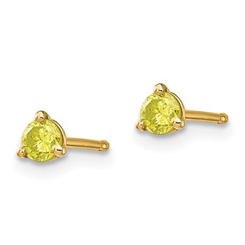 14k .25ct. Yellow Diamond Stud Earrings — alternate view