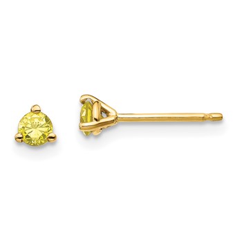 14k .25ct. Yellow Diamond Stud Earrings