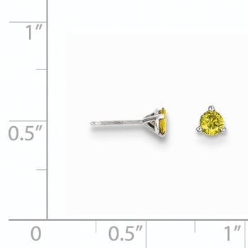 14k .25ct Yellow Diamond Stud Earrings — alternate view