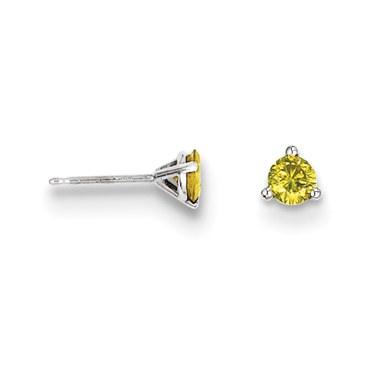 14k .25ct Yellow Diamond Stud Earrings