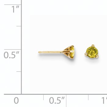14k .33ct. Yellow Diamond Stud Earrings — alternate view