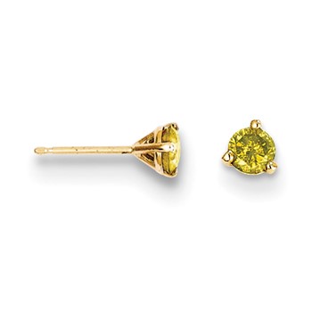 14k .33ct. Yellow Diamond Stud Earrings