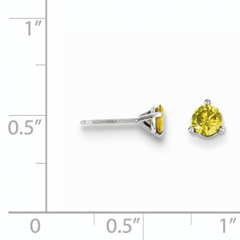 14k .40ct Yellow Diamond Stud Earrings — alternate view