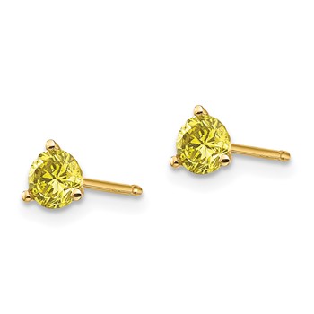 14k .50ct. Yellow Diamond Stud Earrings — alternate view