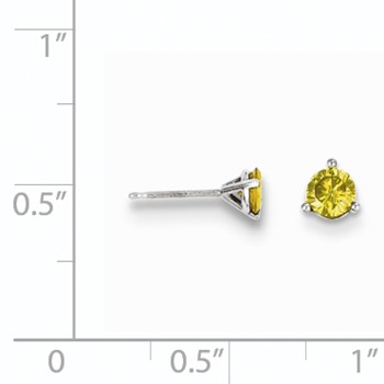 14k .50ct Yellow Diamond Stud Earrings — alternate view