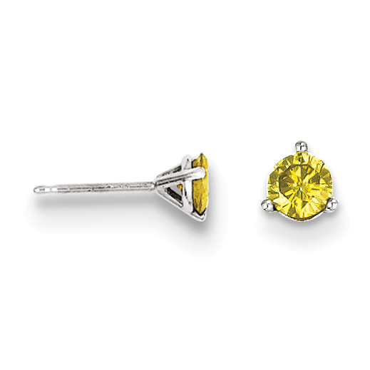 14k .50ct Yellow Diamond Stud Earrings