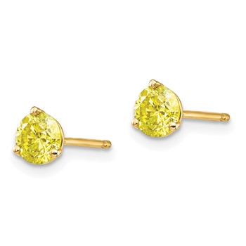 14k .75ct. Yellow Diamond Stud Earrings — alternate view