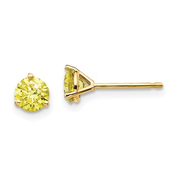 14k .75ct. Yellow Diamond Stud Earrings
