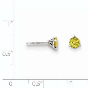14k .75ct Yellow Diamond Stud Earrings — alternate view