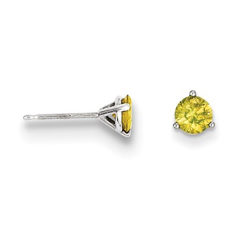 14k .75ct Yellow Diamond Stud Earrings