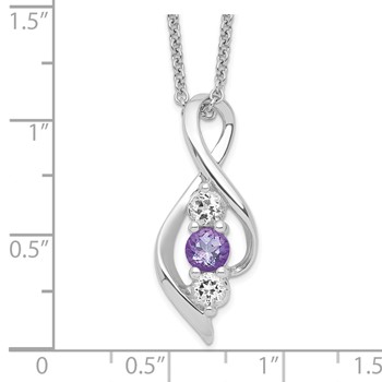 Survivor Collection 10K White Gold Clear Purple Swarovski Legacy Necklace — alternate view
