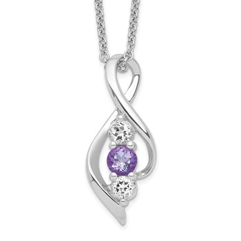 Survivor Collection 10K White Gold Clear Purple Swarovski Legacy Necklace