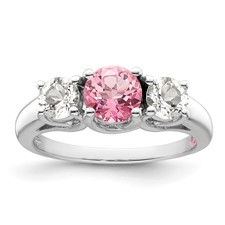Image of Survivor Collection 10K White Gold Clear Pink Topaz Pamela Ring