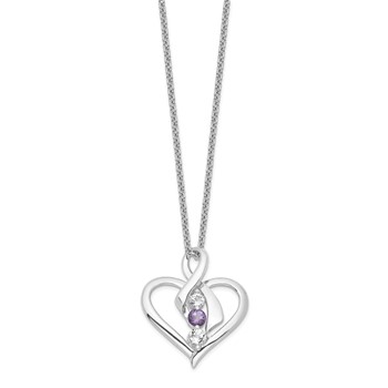 Survivor Collection 10K White Gold Rhodium-plated Clear Purple Topaz Heather Necklace — alternate view