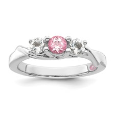 Image of Survivor Collection Sterling Silver Rhodium-plated White and Pink Topaz Joanna Ring