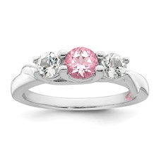 Image of Survivor Collection 10K White Gold Rhodium-plated White and Pink Swarovski Topaz Joanna Ring