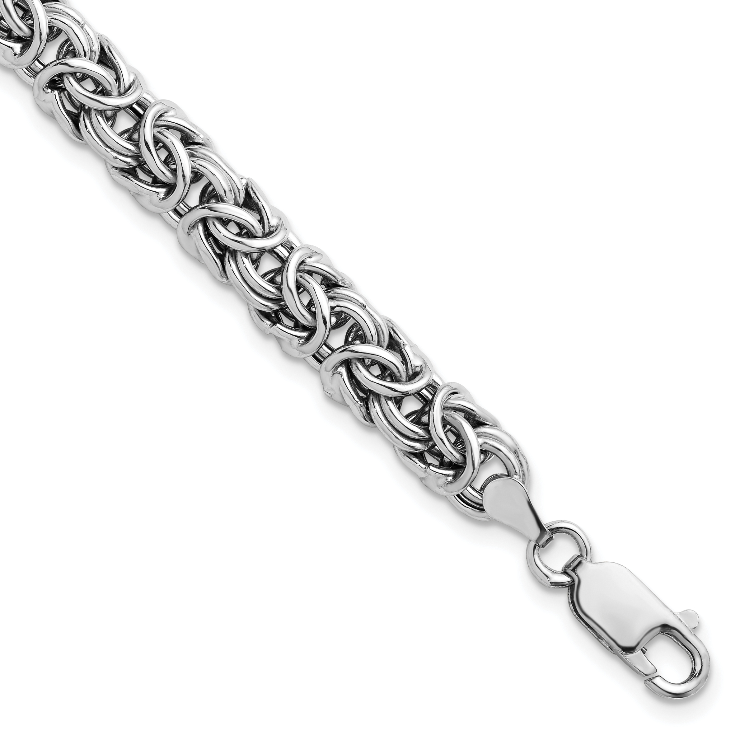 Unisex 7.5 mm Wide Solid Sterling Silver Round Square Link Chain Bracelet,Square  — Discovered