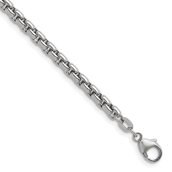 Herco Sterling Silver Rhodium-plated 5.0mm Box 20 Inch Chain