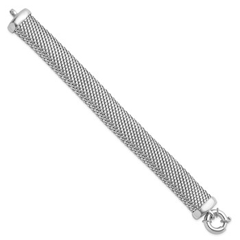 Herco Sterling Silver Rhodium-plated Polished & Mesh Snake Texture Bracelet — alternate view
