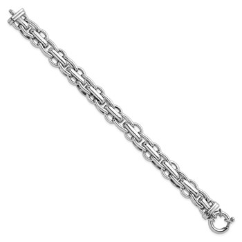 Herco Sterling Silver Rhodium-plated Polished Fancy Link Bracelet — alternate view