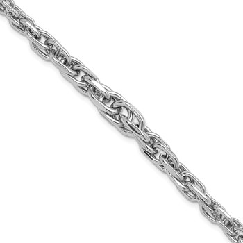 Herco Sterling Silver Rhodium-plated Polished Graduated Link Bracelet