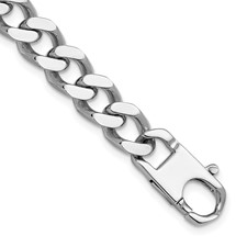 Image of Herco Sterling Silver Rhodium-plated Polished 10.0mm Curb 8 Inch Chain Bracelet