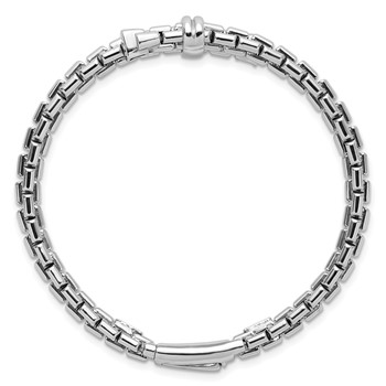 Herco Sterling Silver Rhodium-plated Fancy Link Bypass Bangle — alternate view