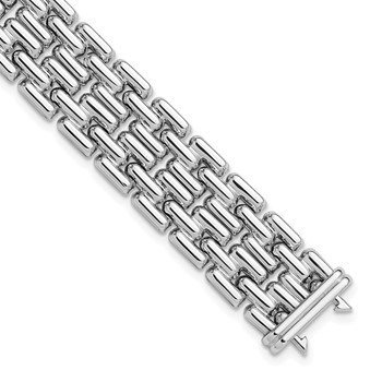 Herco Sterling Silver Rhodium-plated Polished Fancy Link Bracelet