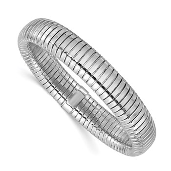 Herco Sterling Silver Rhodium-plated Polished Fancy Stretch Bracelet